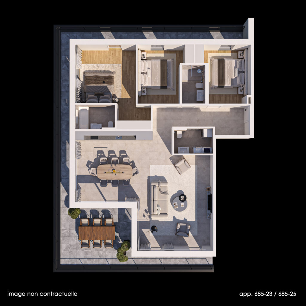 residence Arena Porrentruy promotion immobilière suisse 3D plan